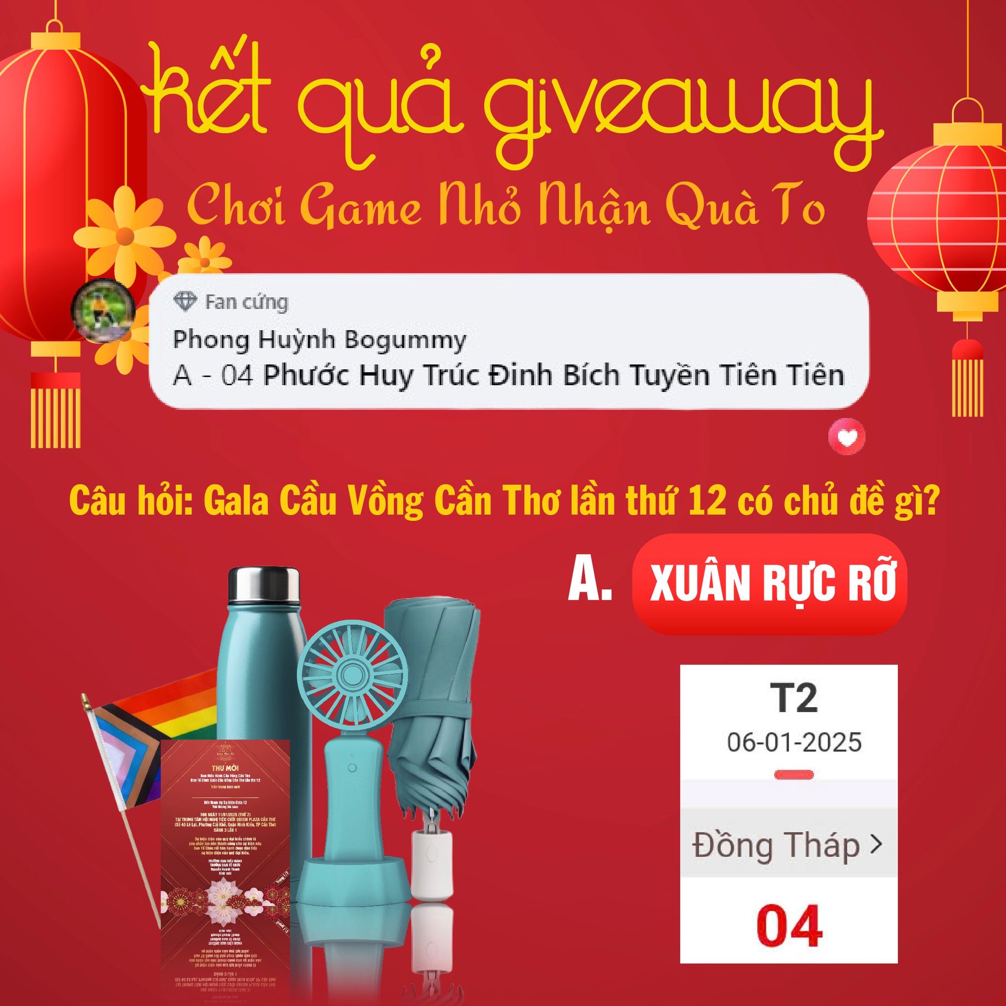 THÔNG BÁO KẾT QUẢ GIVEAWAY GALA 12